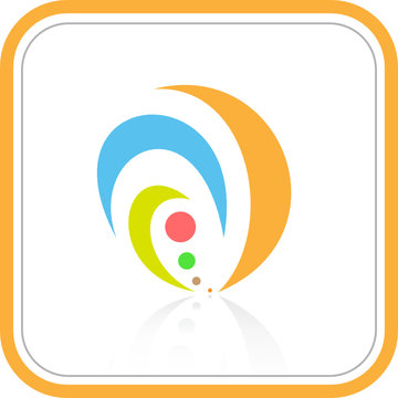 Vector abstract internet icon. Orange set. Simply change.