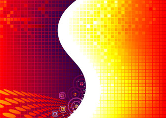 Aufkleber - Red pixel technology background, vector illustration layered.