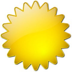 Poster - Yellow star-shaped button