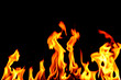 © yellowj - fire flame on black background