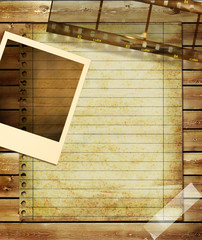 Wall Mural - retro background with film strips