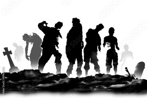 Plakat na papierze fotorealistycznym Zombie