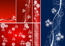 A Set Of Some Natal Background With Stars Tree And Balls