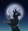 Mutant Wolf  Creature in Moonlight - 3D render