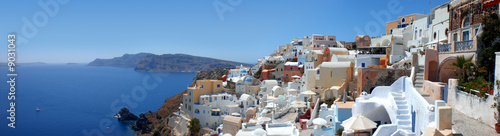 Board z aluminiowym obramowaniem Panorama santorini crete grecja