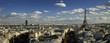 Paris panorama view from the top of the Triumphal Arch