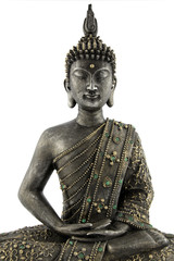Fototapete - statue de bouddha sur fond blanc