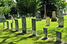 Tombstones At The Old Cemetery In Ontario, Canada