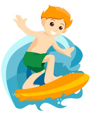 Sticker - Boy Surfing