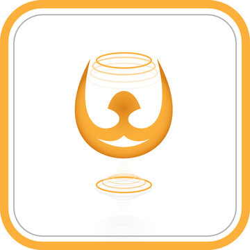 Vector abstract internet icon. Orange set. Simply change.