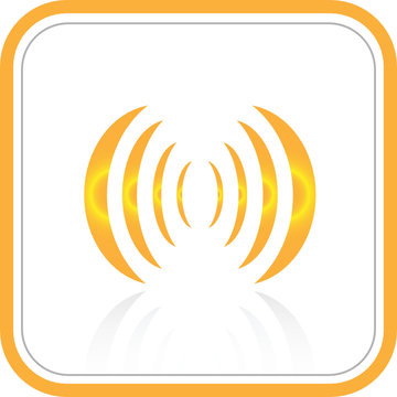 Vector abstract internet icon. Orange set. Simply change.