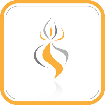 Vector abstract internet icon. Orange set. Simply change.
