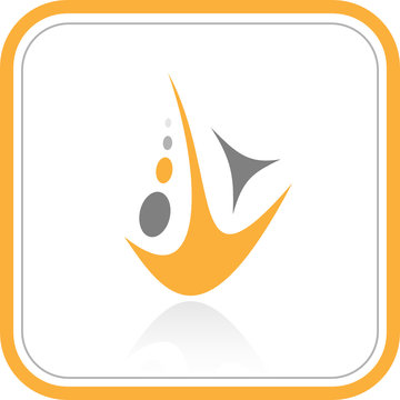 Vector abstract internet icon. Orange set. Simply change.