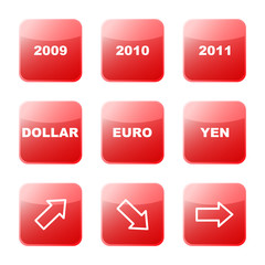 Wall Mural - Finance Buttons (Dollar, Euro, Yen)