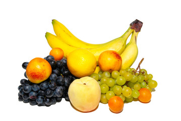 Wall Mural - Multi fruits isolated on white.