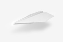 Isolated White Paper Airplane