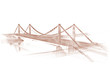 3d wireframe render of a bridge, sepia