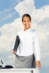 Poster - Portrait of smiling beautiful businesswoman