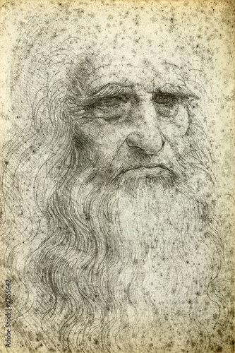 Foto-Fußmatte - Leonardo da Vinci Self-Portrait, 1512 (von Jakub Krechowicz)