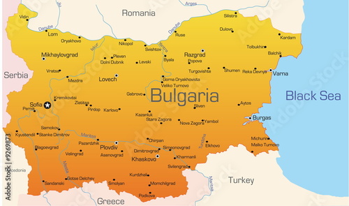 Cuadros en Lienzo Abstract vector color map of Bulgaria country