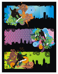 Wall Mural - deportes extremos en vector