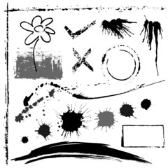 Poster - Set of Grunge effect, vector illustration layered.