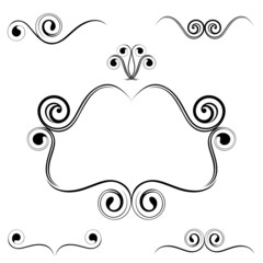 Poster - vector illustration of simple ornament decoration set.