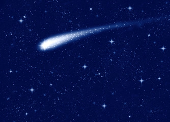 Wall Mural - make a wish on this shooting star going across a starry sky