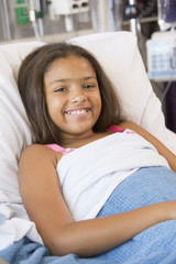 Wall Mural - Young Girl Lying In Hospital Bed