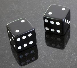 pair of dice that have rolled double twos