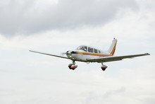 Small Private Airplane Flying In The Air