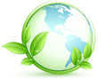 © Beboy - planète terre bleue et feuilles