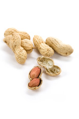 Sticker - Peanuts with white background, close up