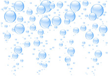Blue Bubbles Isolated On White