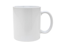 White Mug Emty Blank For Coffee Or Tea Isolated On White