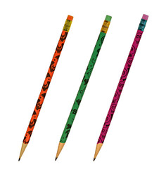 Wall Mural - Three halloween pencils isolated on a white background