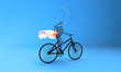 © Hektor2 - Light bulb riding bicycle with fire on his back
