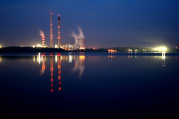 Power station by night