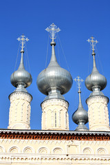 Cupolas and crosses on the Russian church (Suzdal)