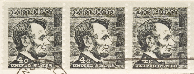 Wall Mural - This is a Vintage 1966 Stamp  Lincoln Series