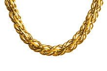 Golden Chain Isolated On The White Background