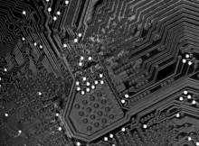 Printed Circuit Board In Black And White