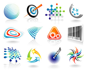 Leinwandbilder - Set of abstract vector graphic symbol design.