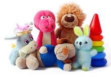 Children's Toys On A White Background It Is Isolated