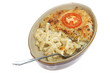 Baked macaroni cheese in a casserole dish