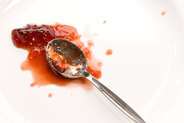 Canvas Print - food series: home made jam,  spoon with jam