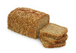 wholemeal bread on white background