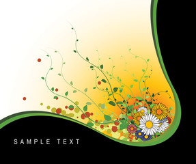 Poster - Abstract grunge floral background with place for your text..