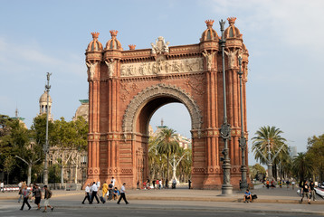 Triumphal arch (Arc de Triomf) in Barcelona, Spain