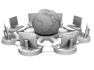 Poster - Concept of internet. 3d